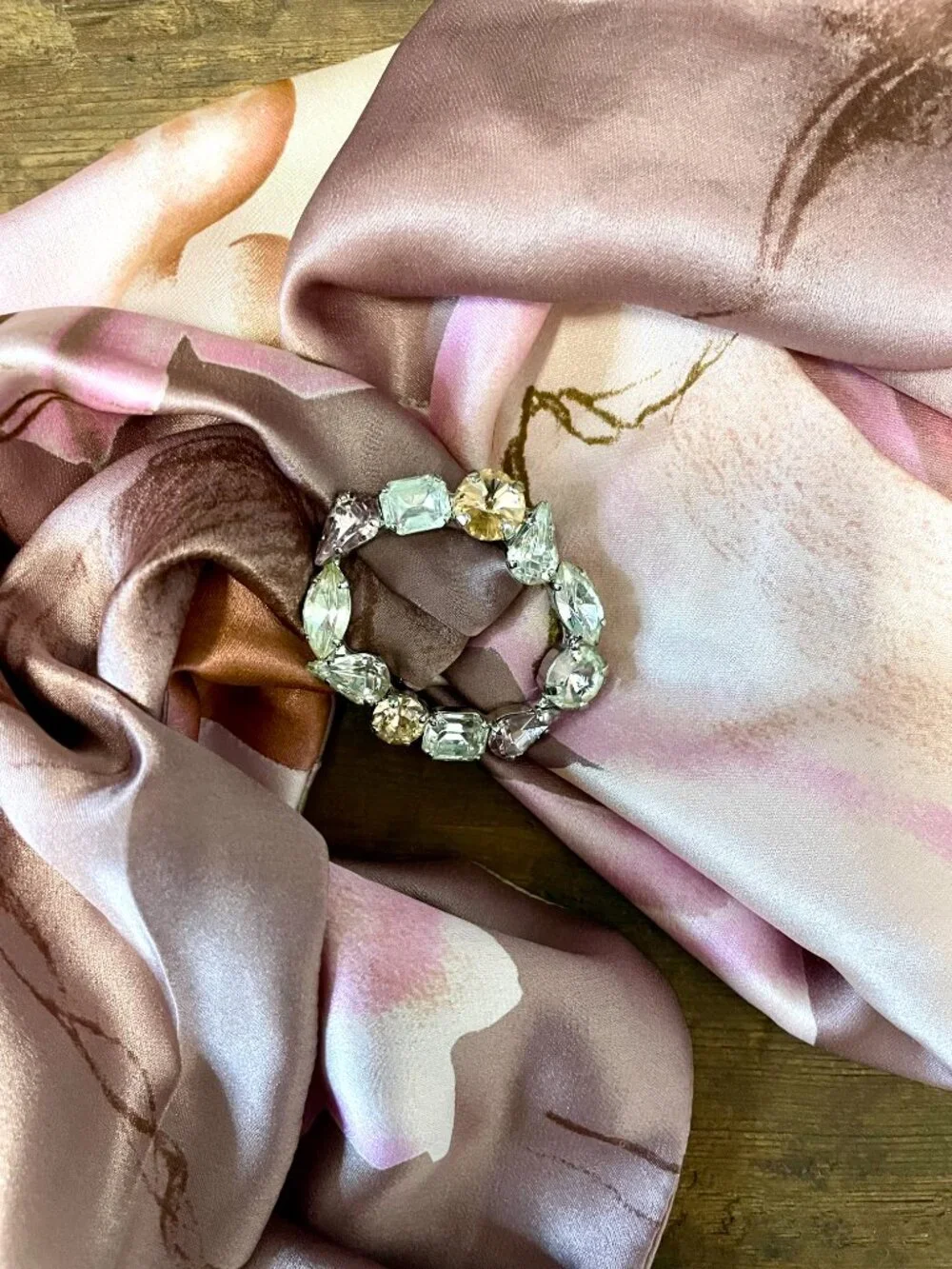 Silk and Rhinestone Scarf or Belt